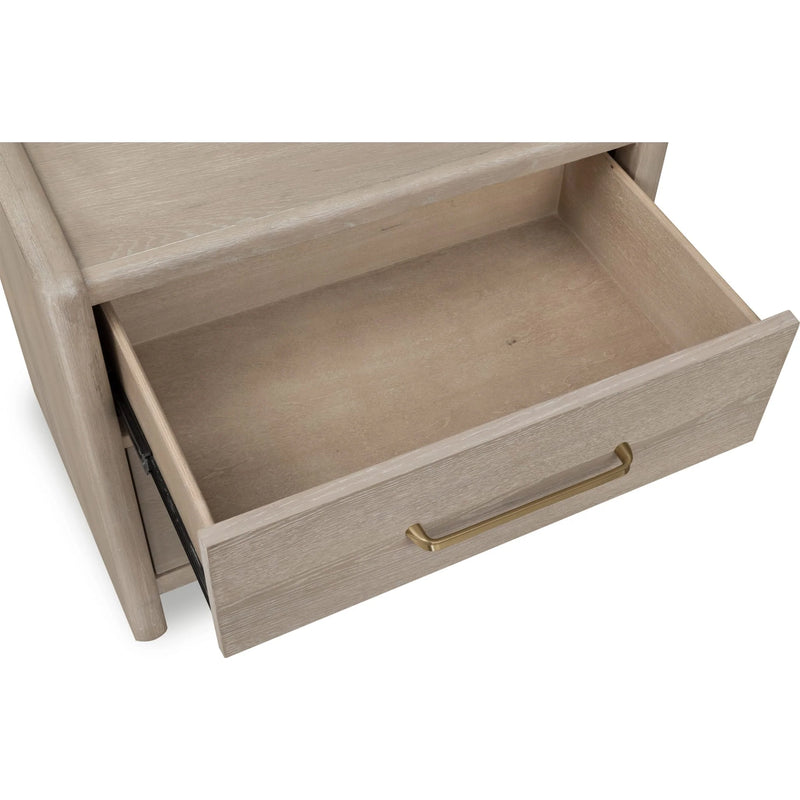 2 Drawer Oak Wood Nightstand in Chai