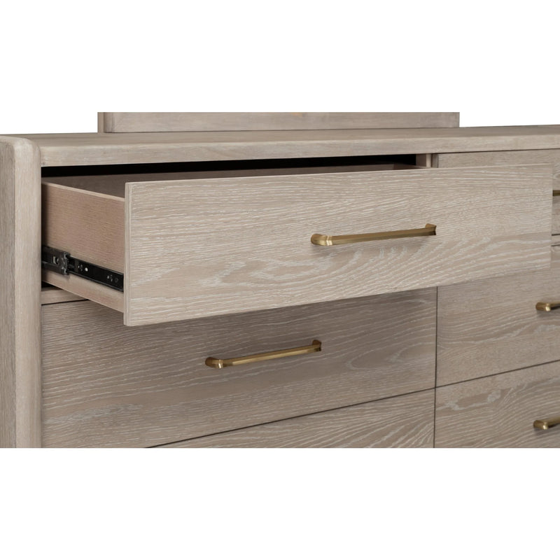 Six Drawer Oak Wood Dresser in Chai