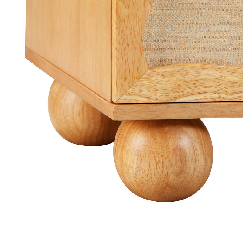 Grappa Natural Wood & Raffia Wavy Dresser