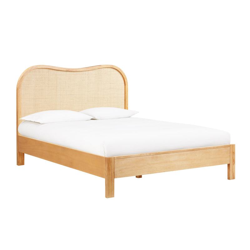 Grappa Natural Wood & Raffia Queen Bed