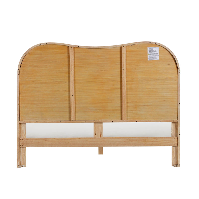 Grappa Natural Wood & Raffia Queen Bed