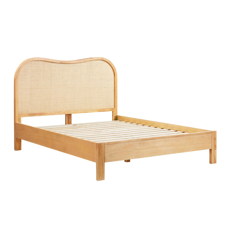Grappa Natural Wood & Raffia Queen Bed