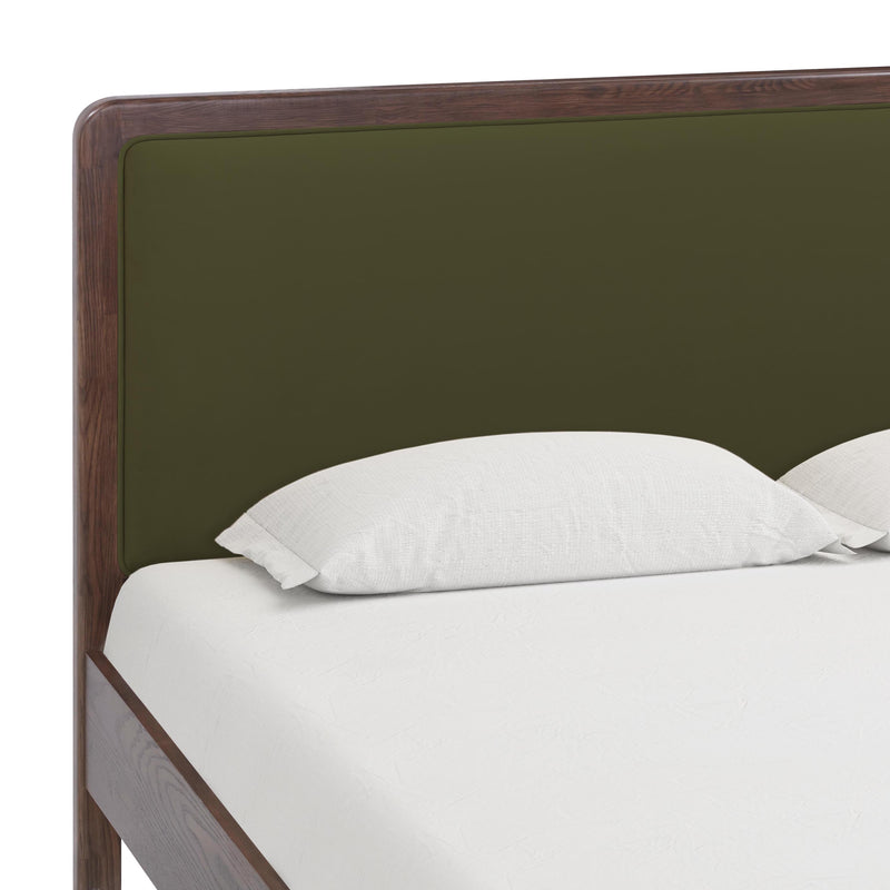 Hella Forest Green Velvet Queen Bed