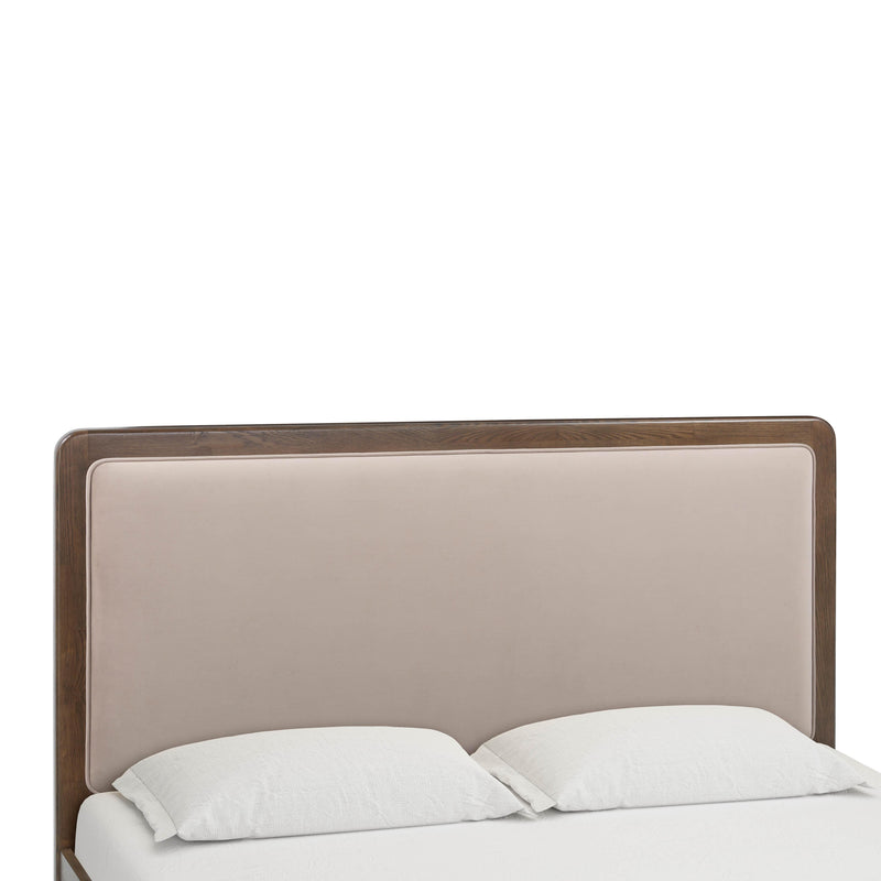 Hella Taupe Velvet Queen Bed