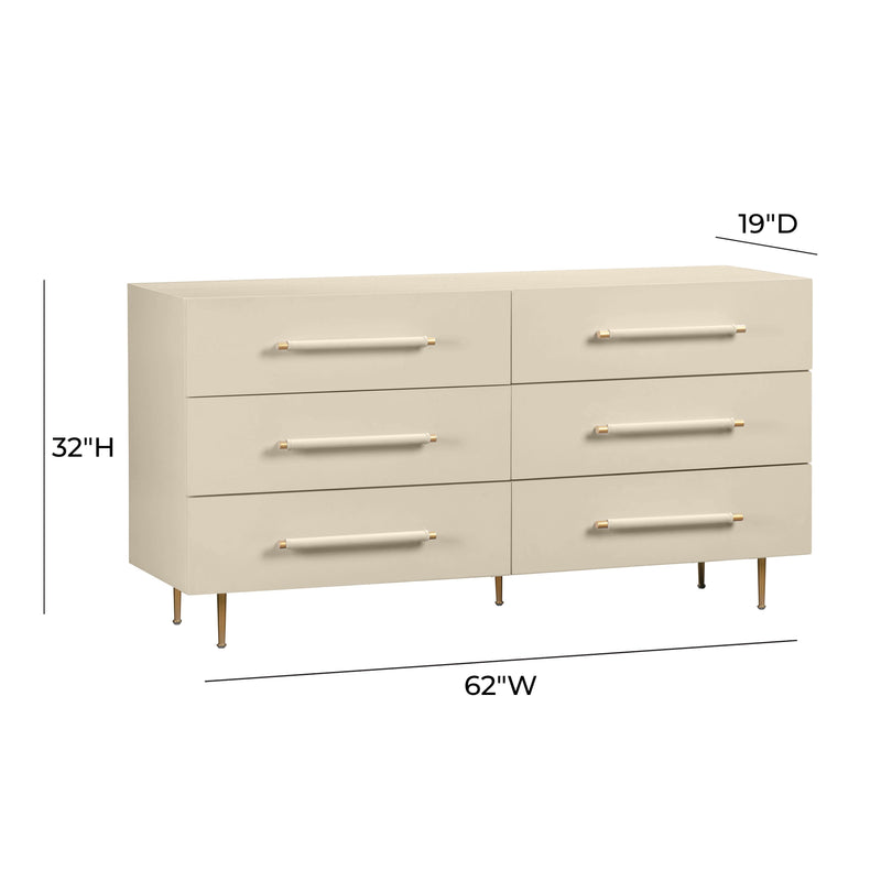 Trident Taupe 6 Drawer Dresser