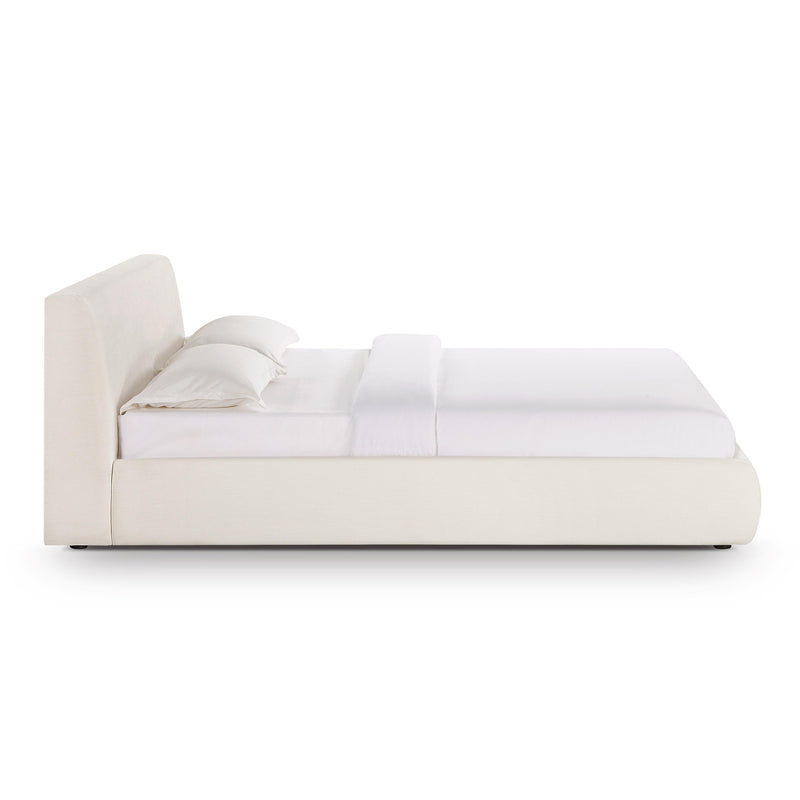 Isla Cream Upcycled Linen Queen Bed