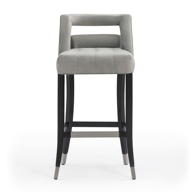 Hart Grey Velvet Bar Stool