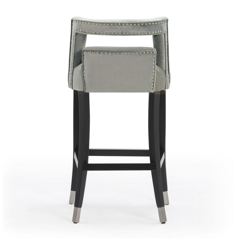 Hart Grey Velvet Bar Stool