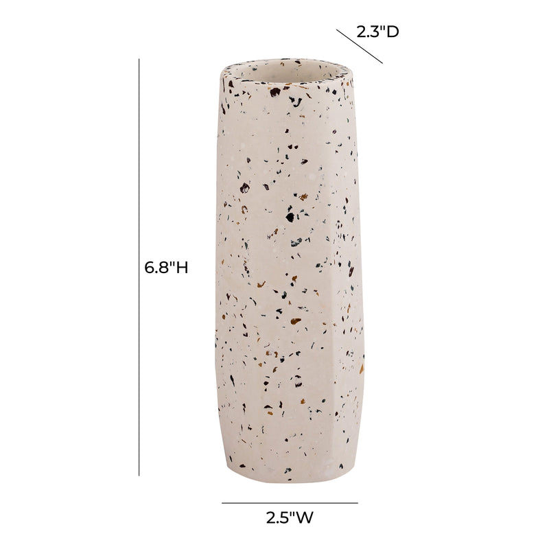 Terrazzo White Vase - Small Skinny