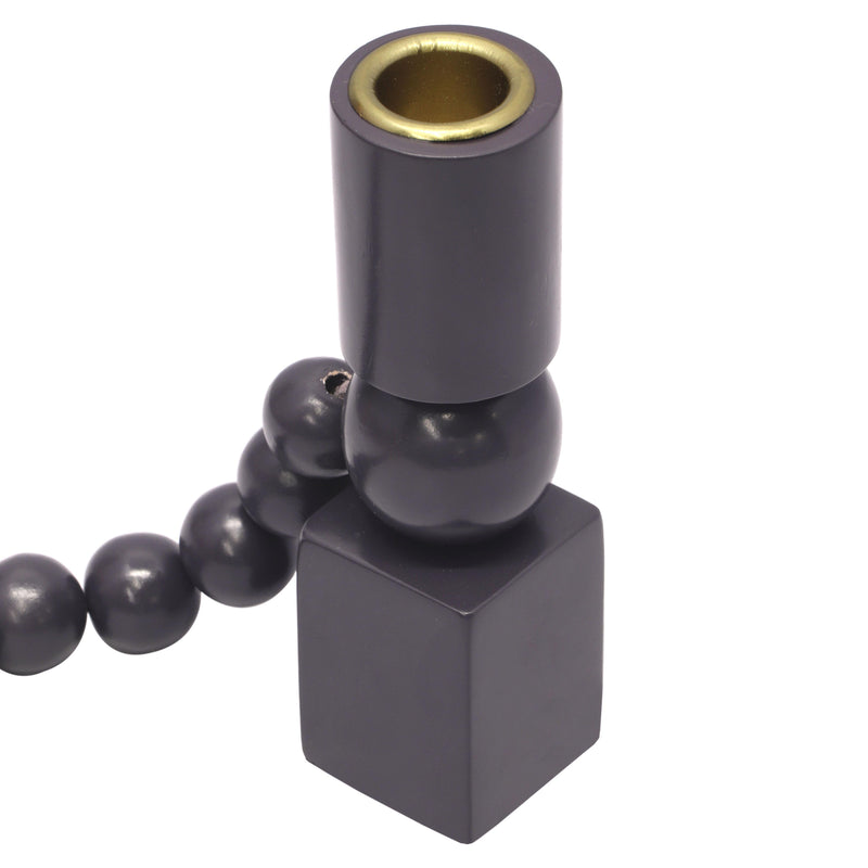 Harrison Merlot Wooden Candlestick