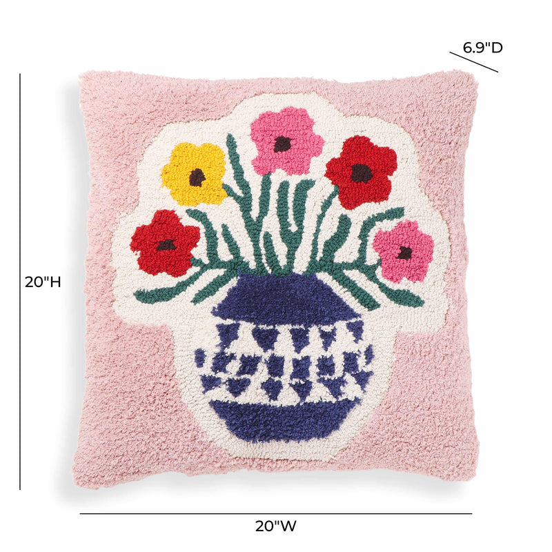 Blossom Tufted Cotton 20 inch Square Accent Pillow