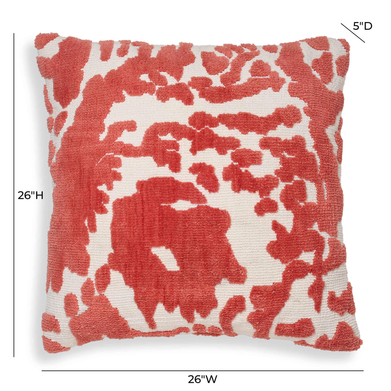 Coast Coral Pink Tufted 26" Square Pillow