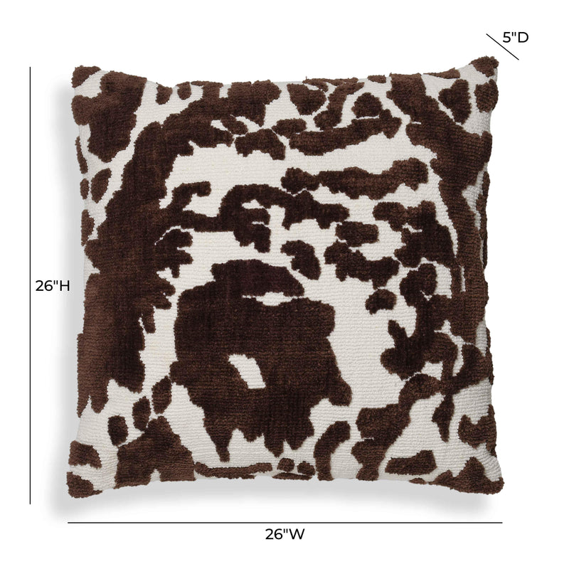 Coast Chocolate Brown Tufted 26" Square Pillow