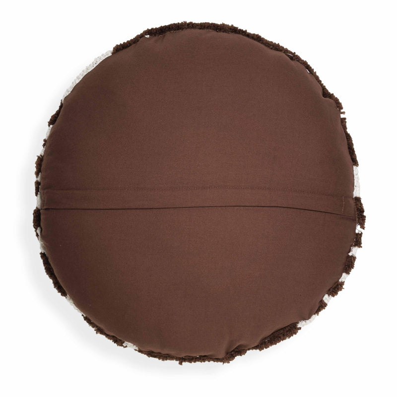 Coast Chocolate Brown Tufted 20" Round Pillow