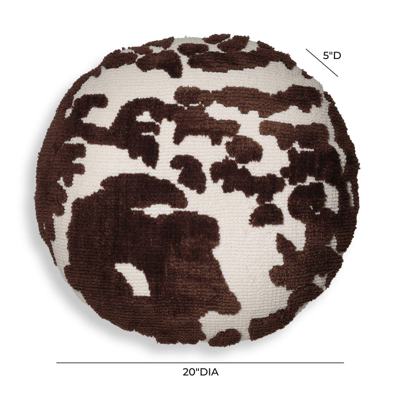 Coast Chocolate Brown Tufted 20" Round Pillow