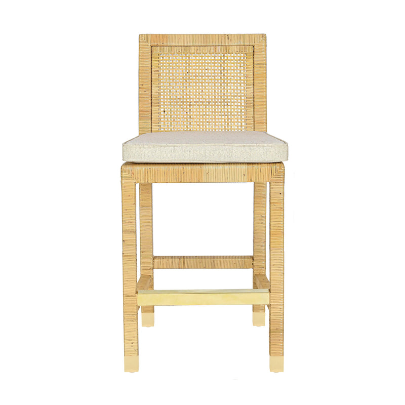 Amara Cream Linen Counter Stool