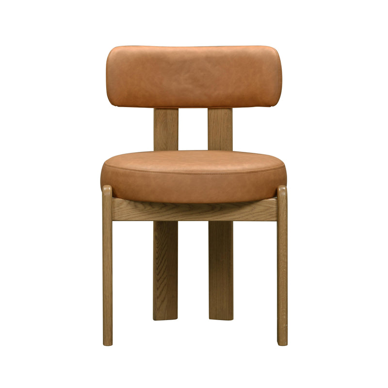 Odessa Saddle Brown Vegan Leather Dining Chair