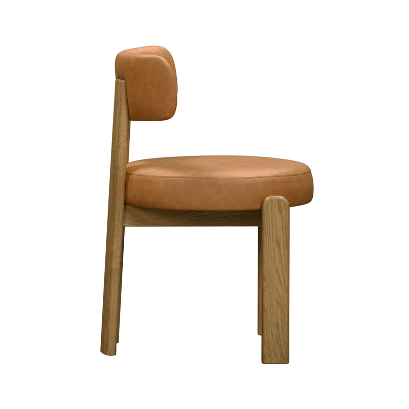 Odessa Saddle Brown Vegan Leather Dining Chair