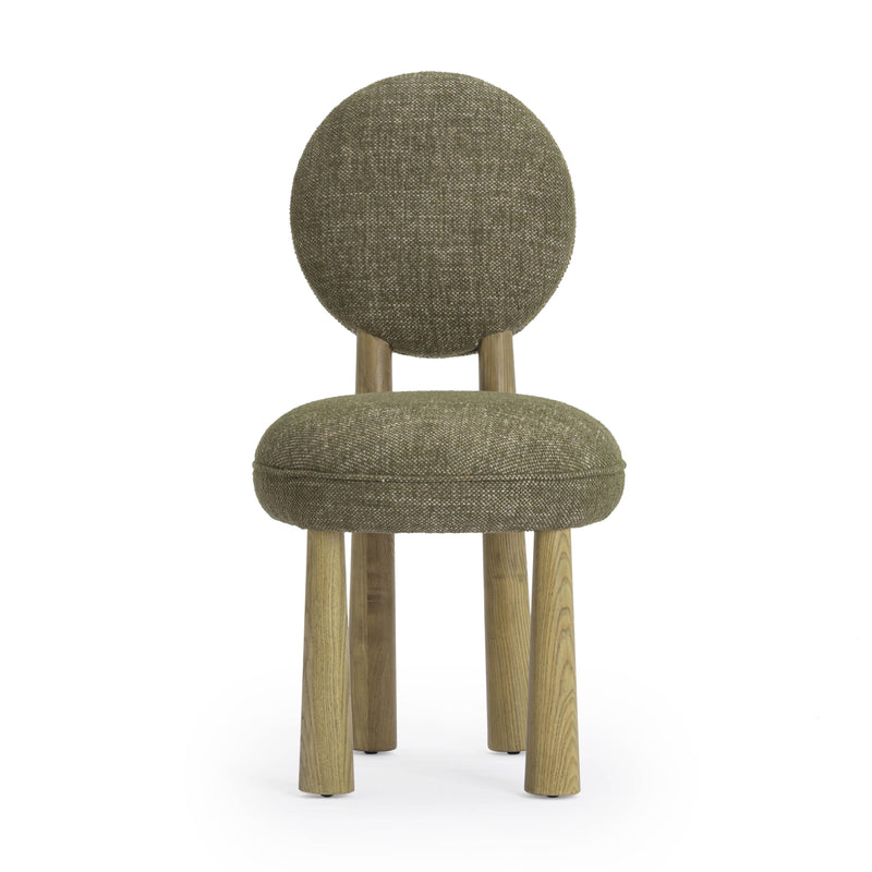 Sulley Olive Green Perfomance Basketweave Dining Chair
