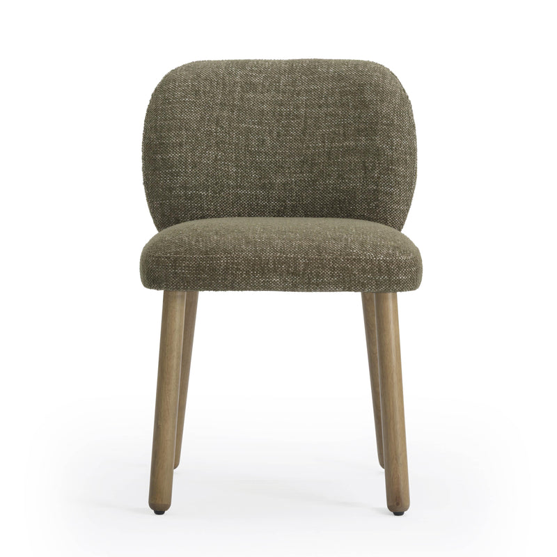 Foxy Olive Green Textured Performance Fabric Dining Chair