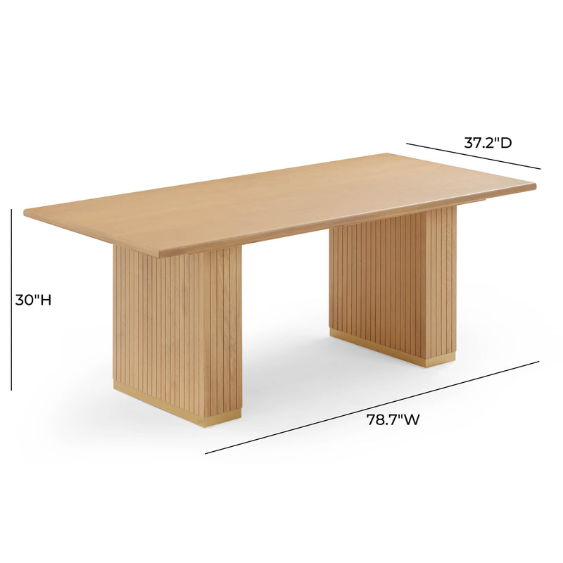 Chelsea Natural Oak Wood 79 inch Rectangular Dining Table