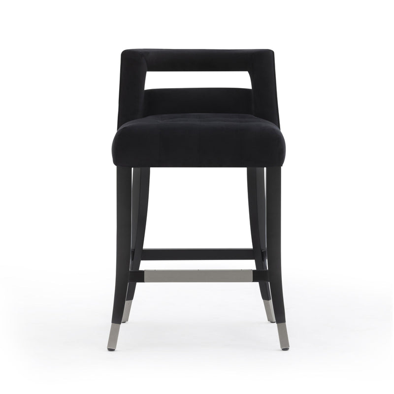 Hart Black Velvet Counter Stool