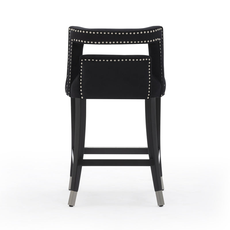 Hart Black Velvet Counter Stool
