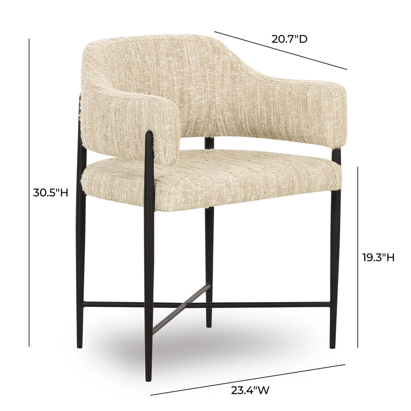 Sezanne Taupe Textured Performance Boucle Dining Chair