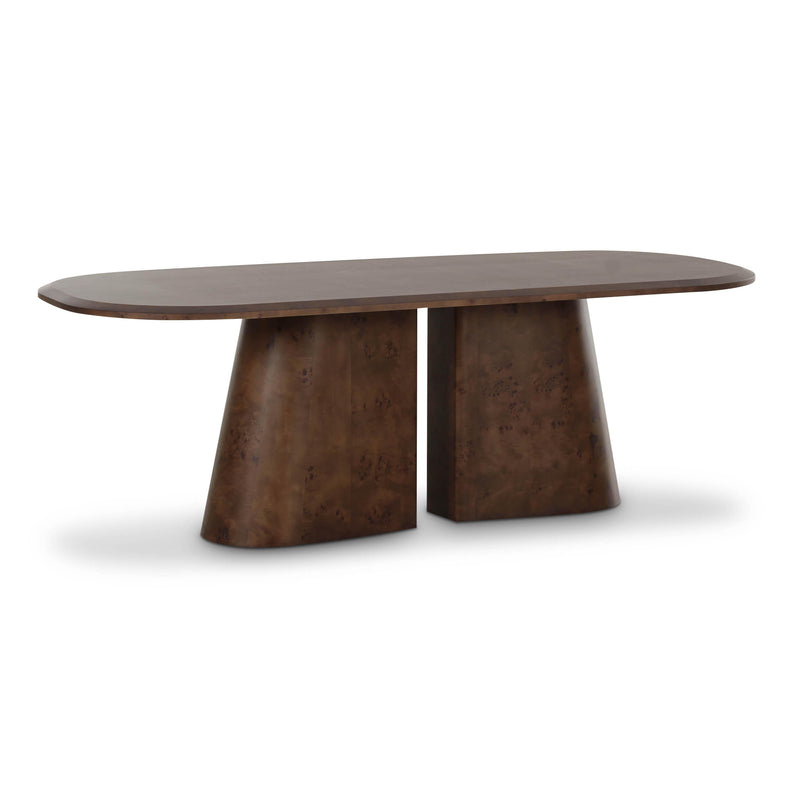 Gladyss Brown Burl Oval 87 inch Dining Table