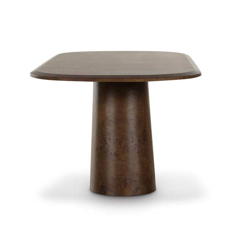Gladyss Brown Burl Oval 87 inch Dining Table
