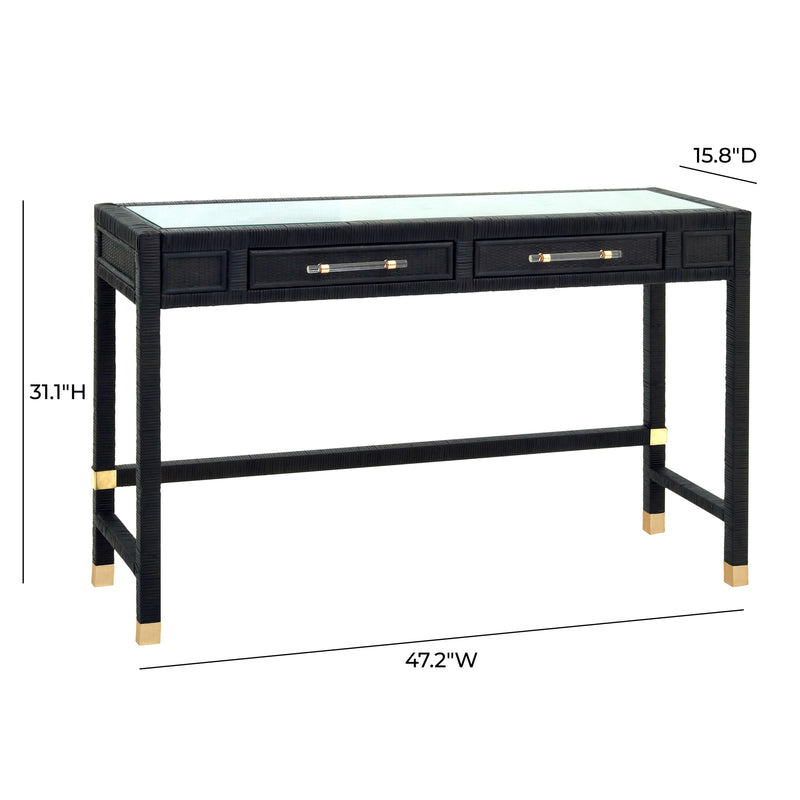 Amara Charcoal Rattan Desk