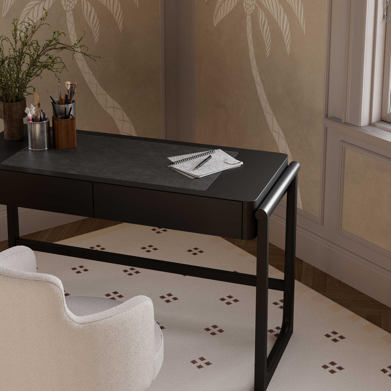 Alfalfa Black 2 Drawer Desk