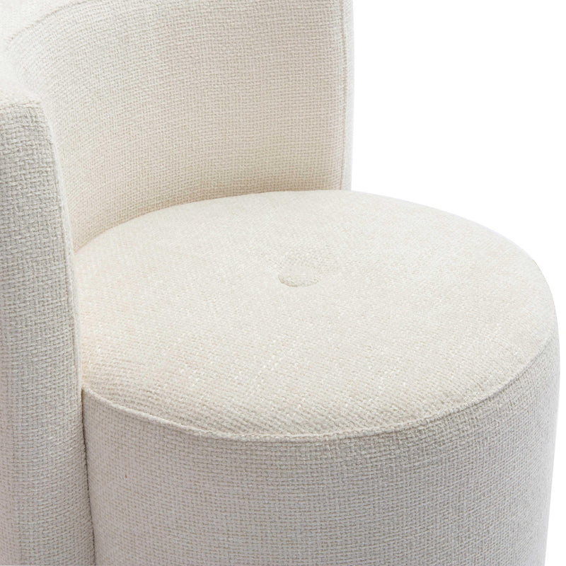 Alyssa Cream Chenille Rolling Desk Chair