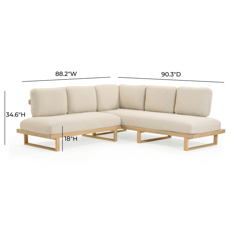 Evan Cream Outdoor L-Sectional