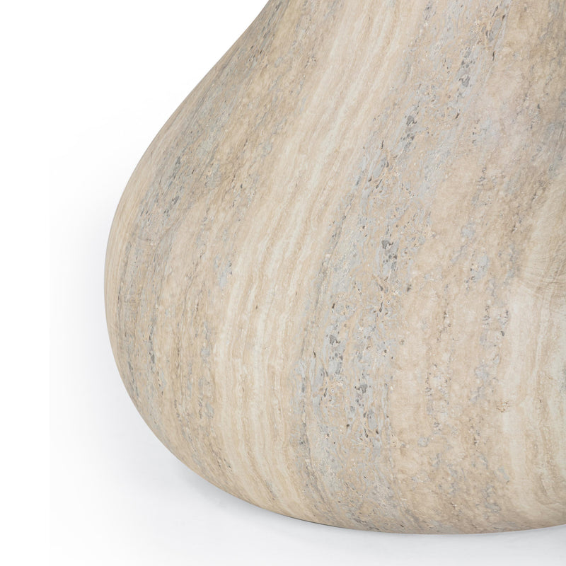 Smooch Faux Travertine Indoor / Outdoor 47" Round Dining Table