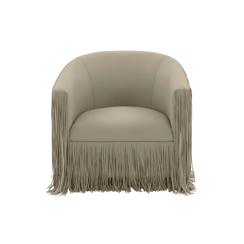 Shag Me Grey Performance Vegan Leather Swivel Chair