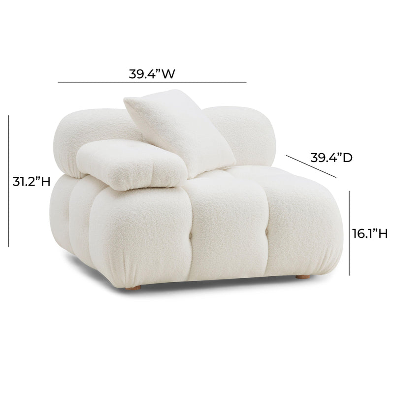 Calliope Cream Vegan Shearling Modular Corner Chair