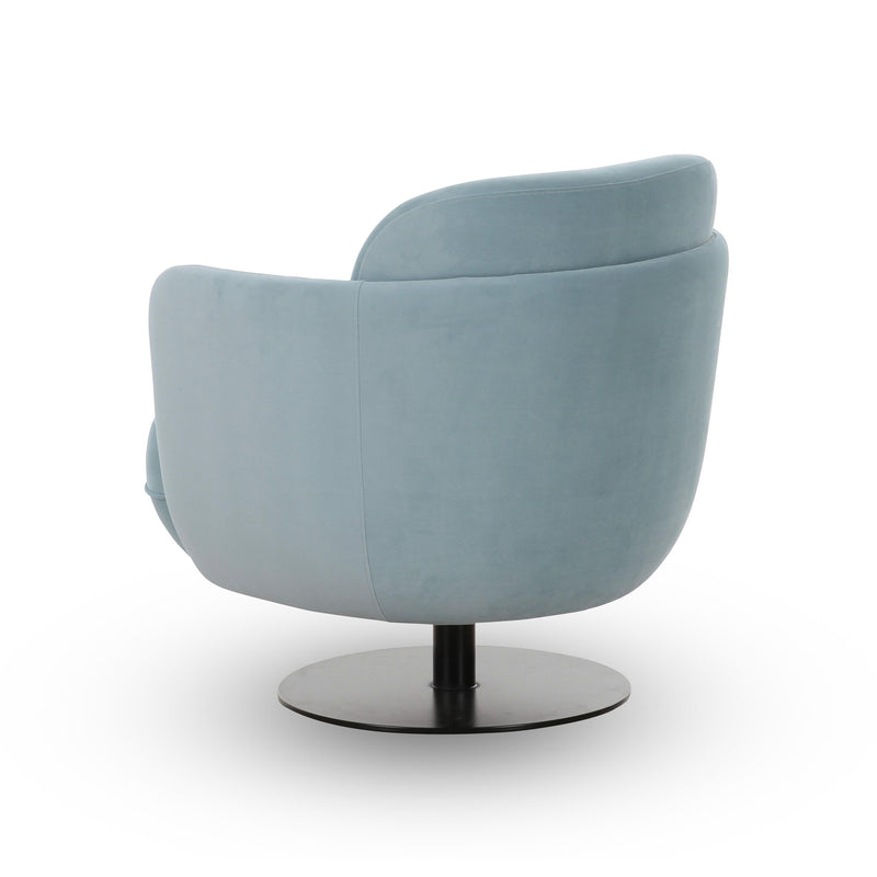 Solange Blue Shadow Velvet Swivel Chair