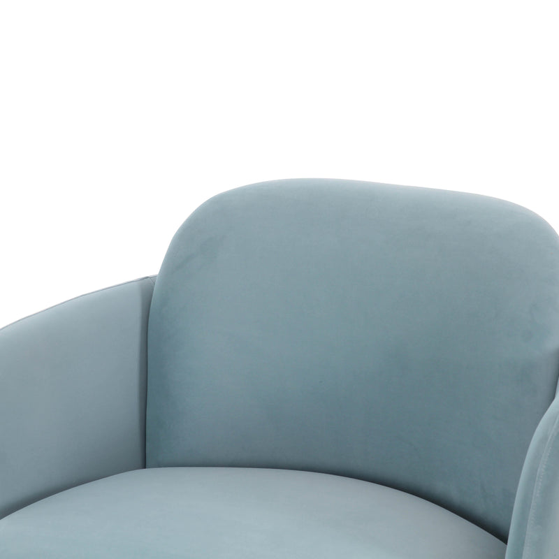 Solange Blue Shadow Velvet Swivel Chair