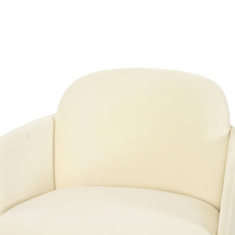 Solange Cream Velvet Swivel Chair