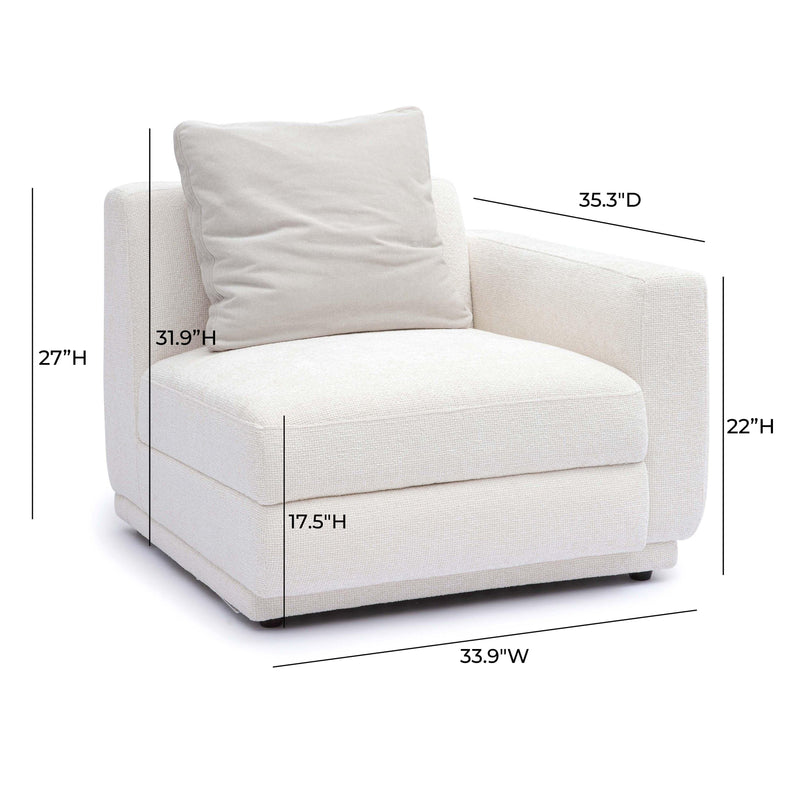 Perry Cream Chenille Modular RAF Corner Chair