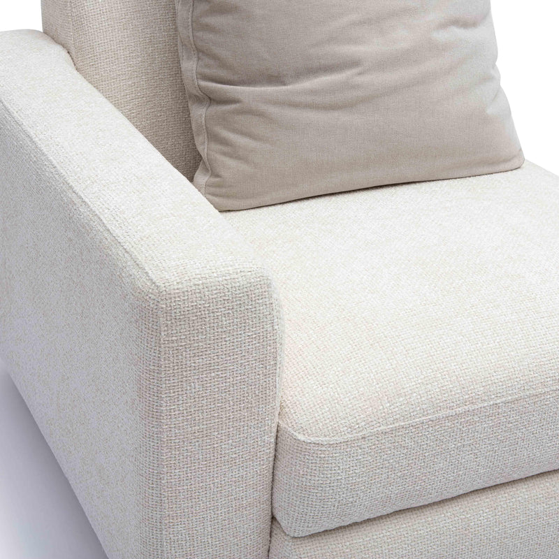 Perry Cream Chenille Modular LAF Corner Chair