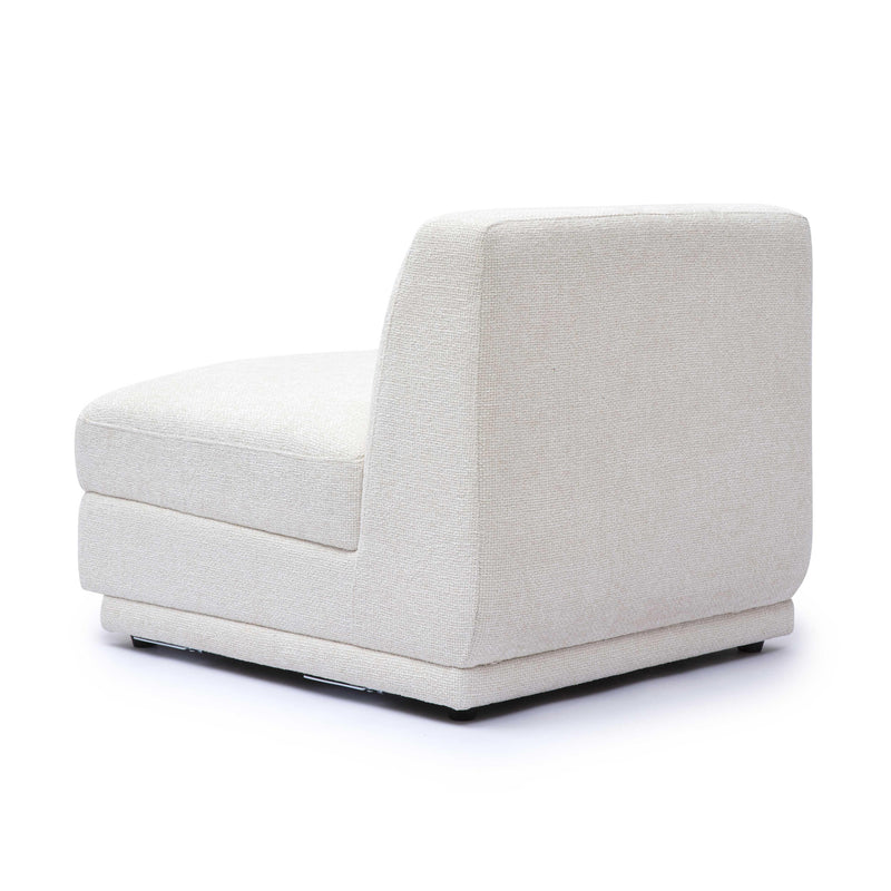 Perry Cream Chenille Modular Armless Chair