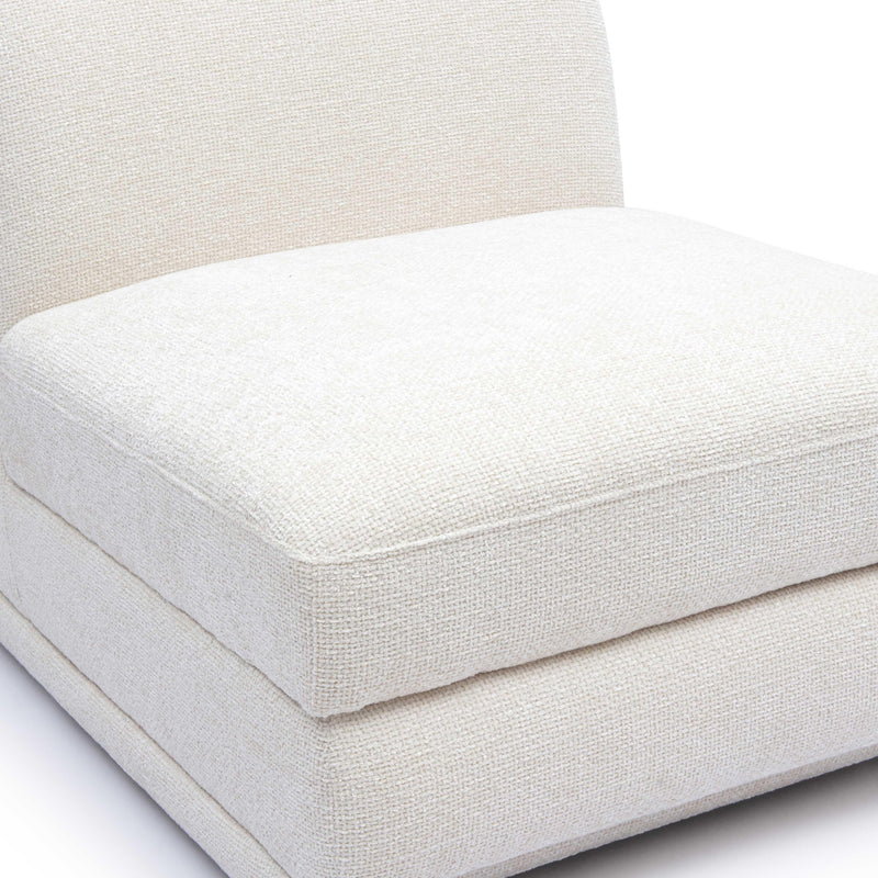 Perry Cream Chenille Modular Armless Chair