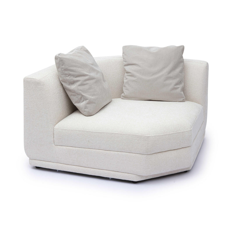 Perry Cream Chenille Modular Wedge Corner Chair