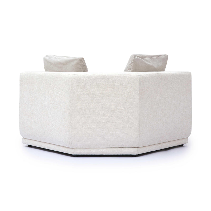 Perry Cream Chenille Modular Wedge Corner Chair