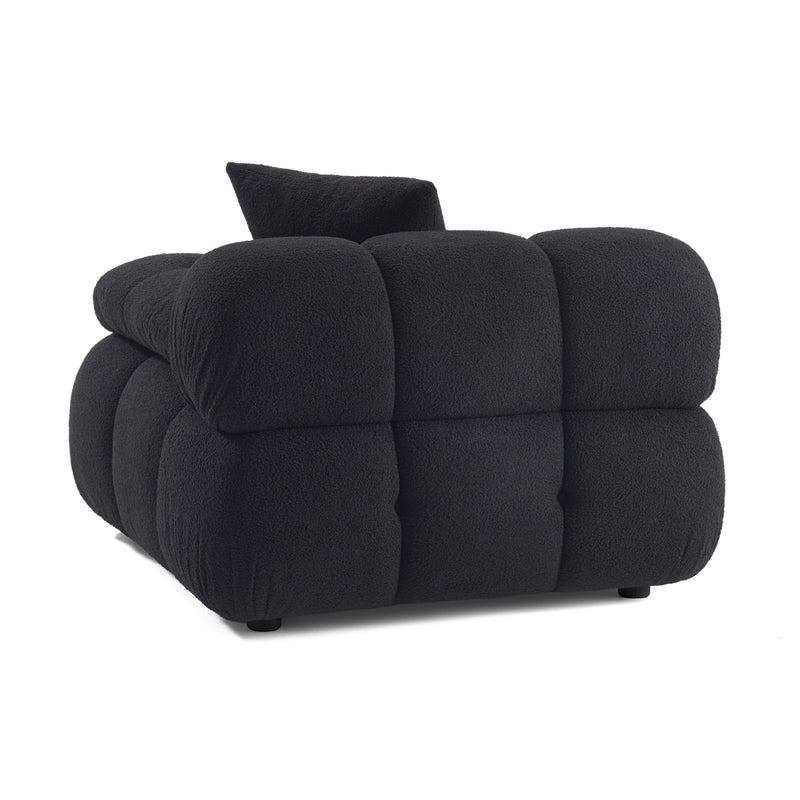 Calliope Black Vegan Shearling Modular Corner Chair