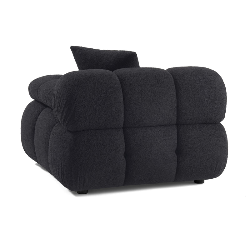 Calliope Black Vegan Shearling Modular Corner Chair