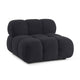 Calliope Black Vegan Shearling Modular Armless Chair
