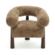 Spara Taupe Straight Vegan Shearling Accent Chair